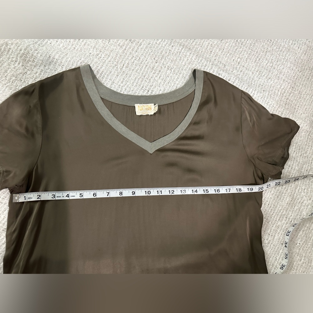 Nation LTD Brown V-Neck Short Sleeve Tee - Picture 6 of 9